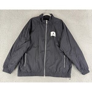 Jordan‎ Flight Jacket Men's XXL Black Windbreaker Full Zip Mesh Lined DQ7336-010